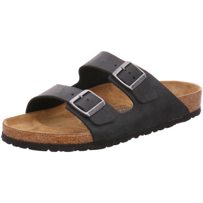 Birkenstock Arizona Leather Oiled Black Slides Sandals Thongs Slip On Regular - Bartel-Shop