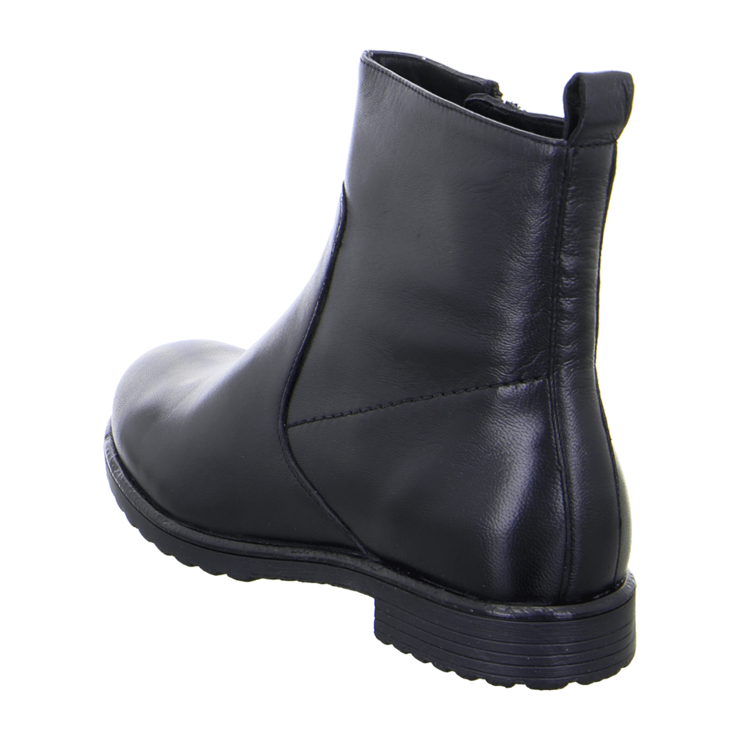 ARA Women's Boots in Black Smooth Leather Classic Pull-On Boot with Round Toe