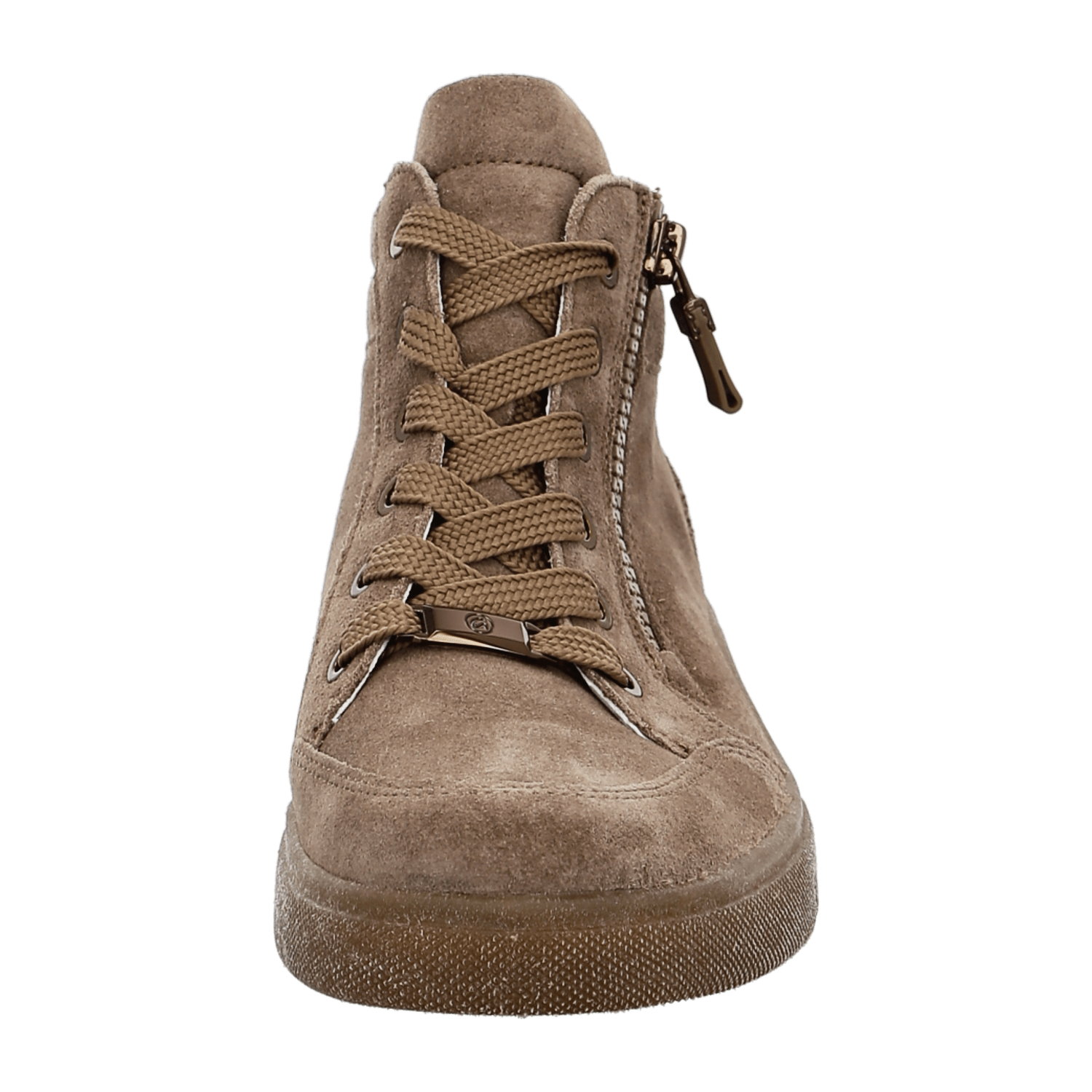 ARA Rom Sport Women's Velour Leather Ankle Boots with Zipper in Brown