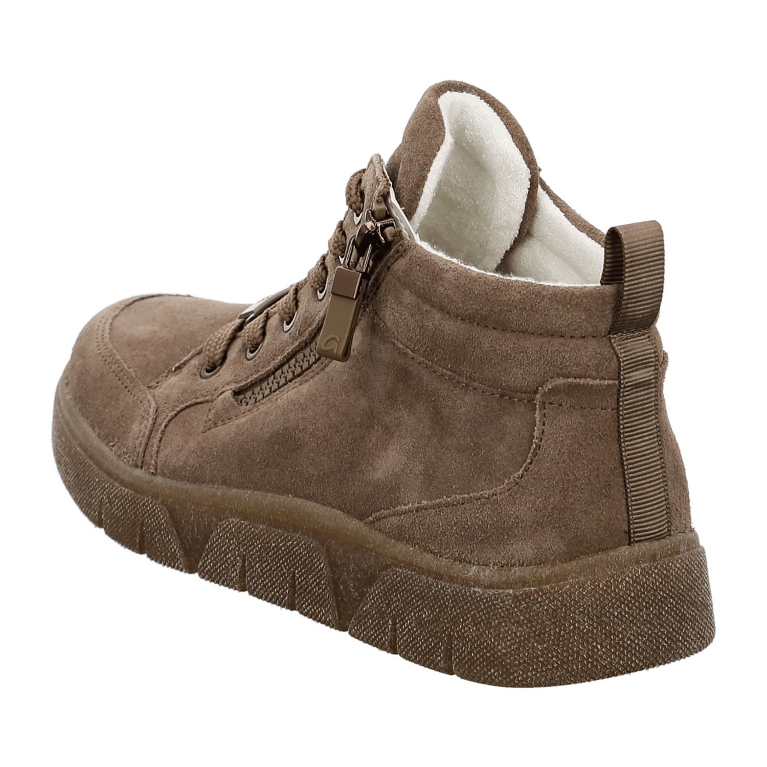 ARA Rom Sport Women's Velour Leather Ankle Boots with Zipper in Brown