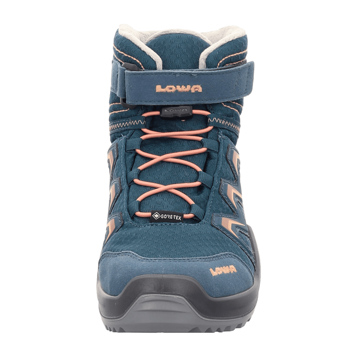 LOWA Maddox Warm GTX Mid JR Kids Boots Petrol Rose Waterproof