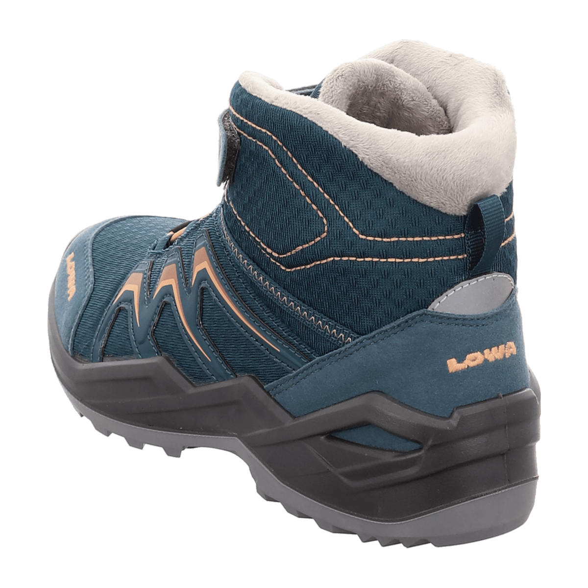 LOWA Maddox Warm GTX Mid JR Kids Boots Petrol Rose Waterproof