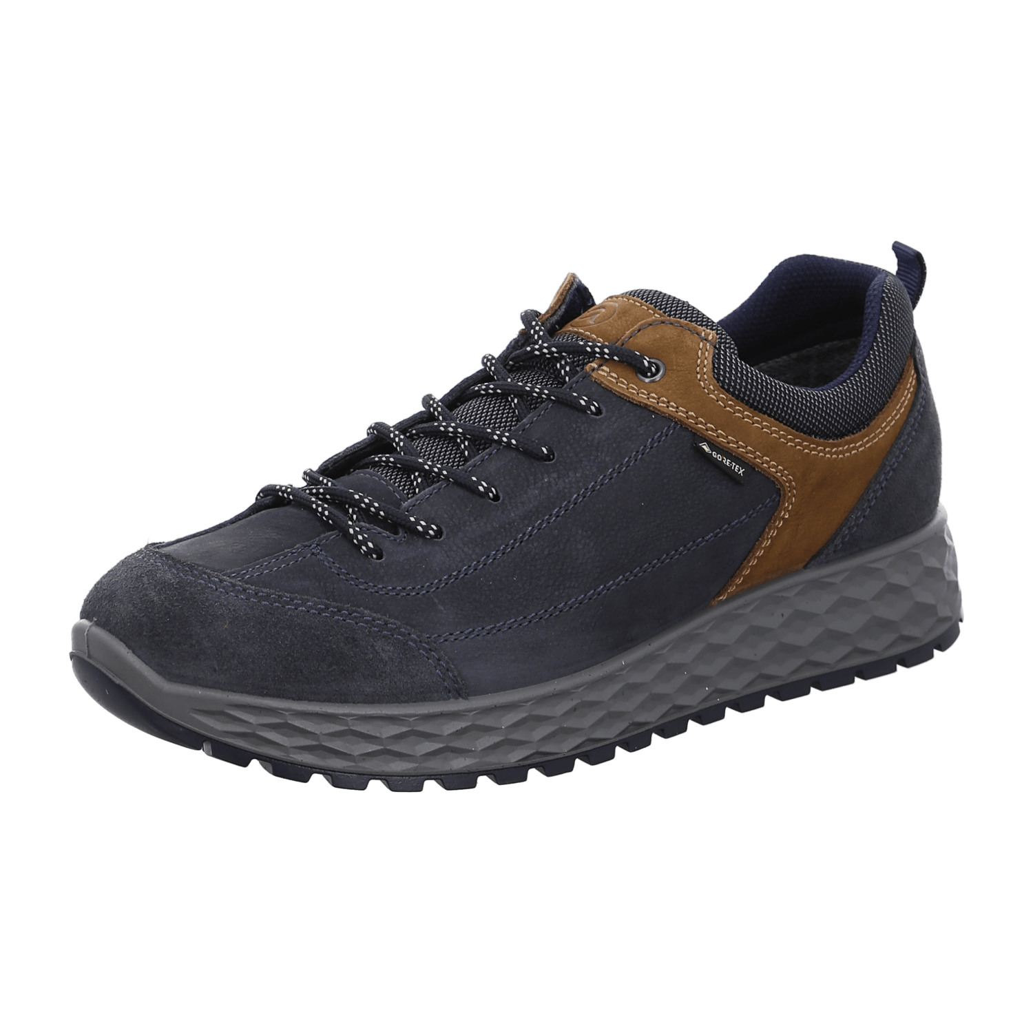 ARA STRESA Men's Leather Sneakers in Blue with Lace-Up Closure