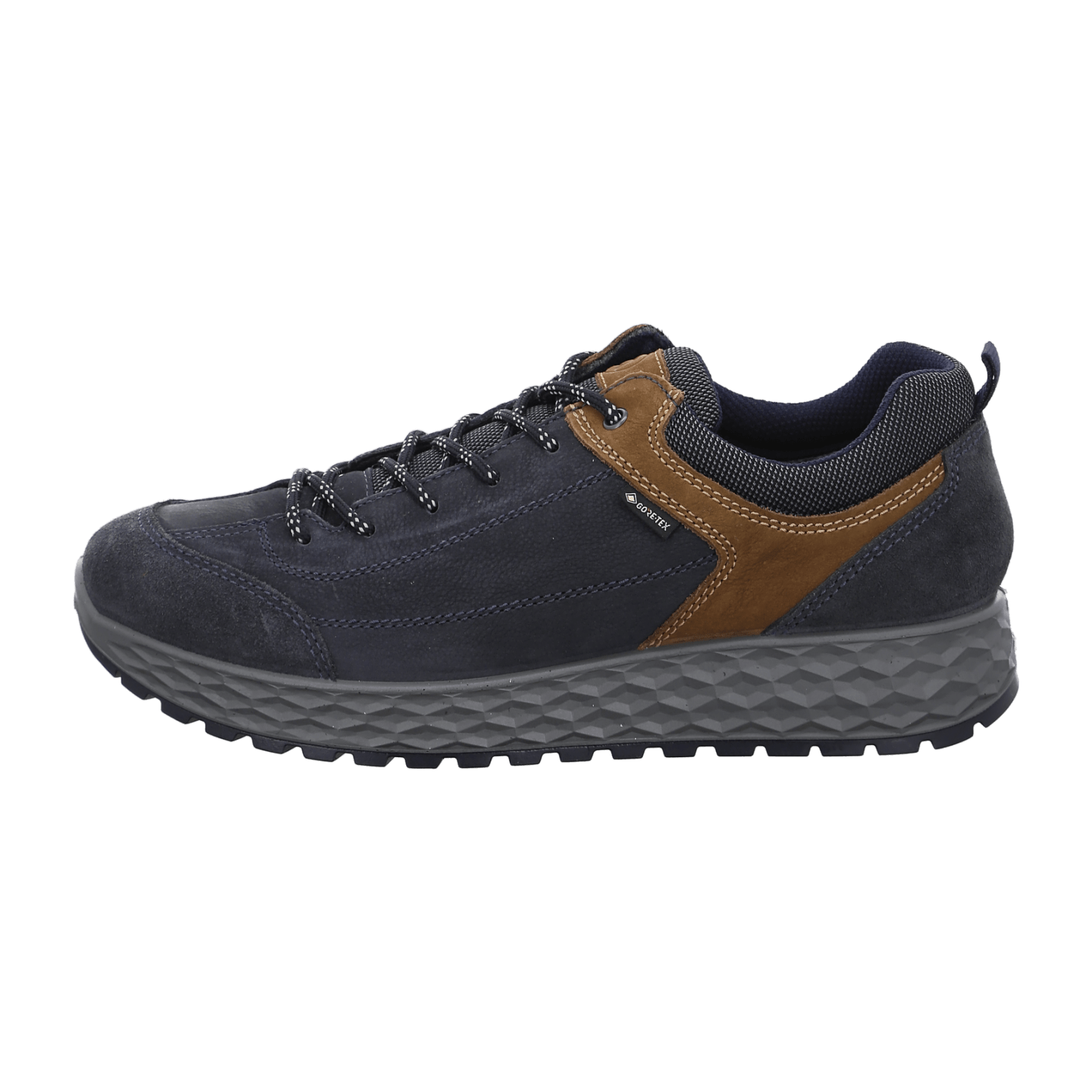 ARA STRESA Men's Leather Sneakers in Blue with Lace-Up Closure