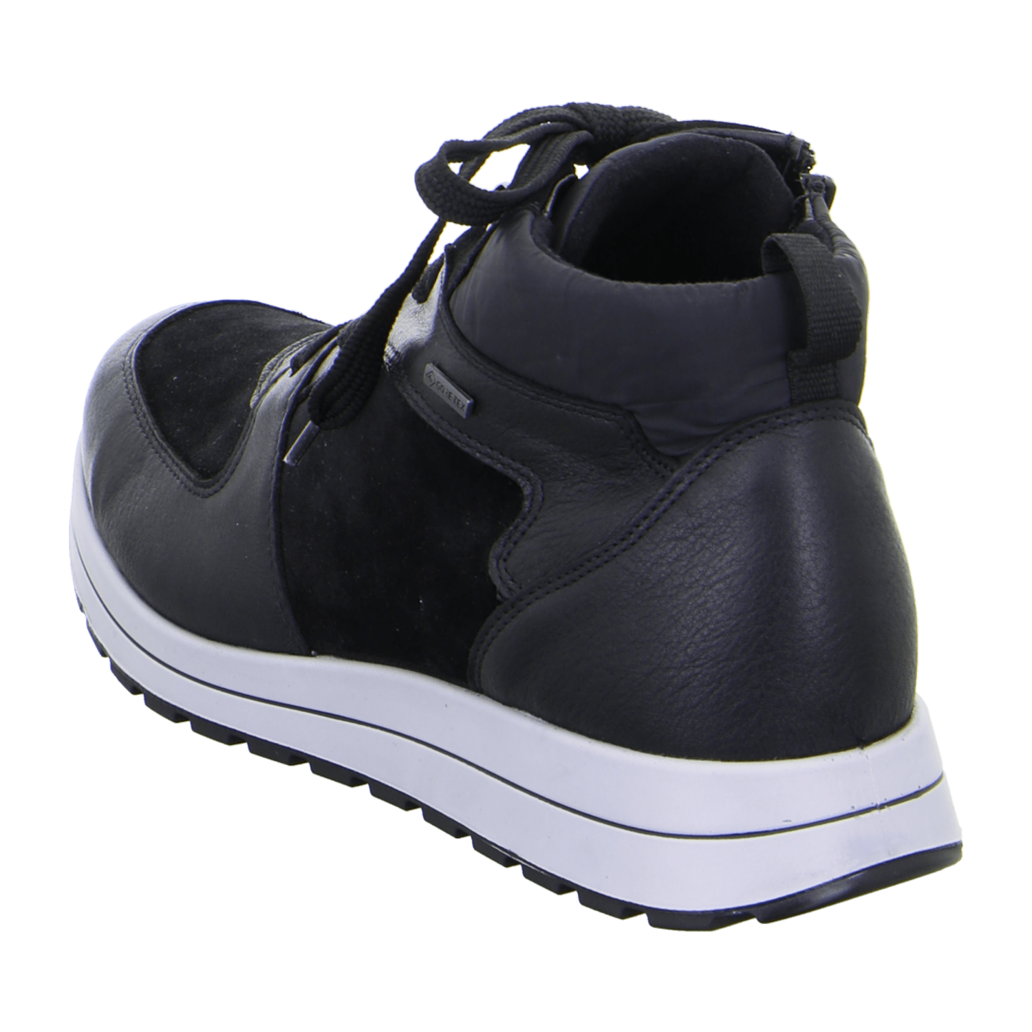 ARA MATTEO Men's Leather Sneakers in Black with Lace-Up Closure
