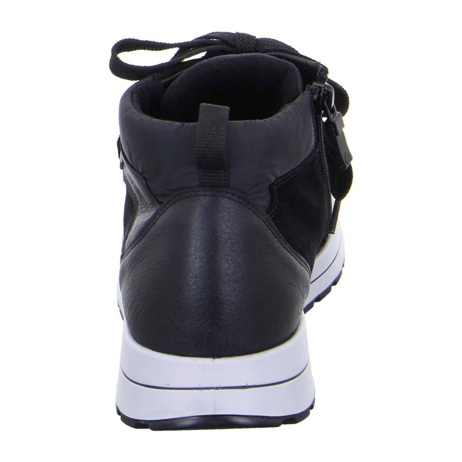 ARA MATTEO Men's Leather Sneakers in Black with Lace-Up Closure