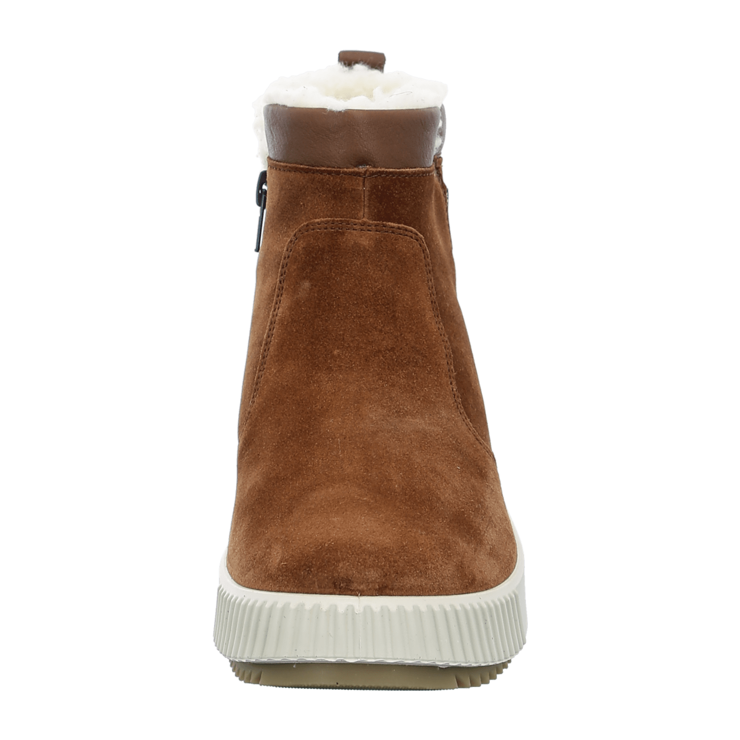 ARA Davos Women's Brown Suede Ankle Boot with Zipper - Classic Ankle Boot
