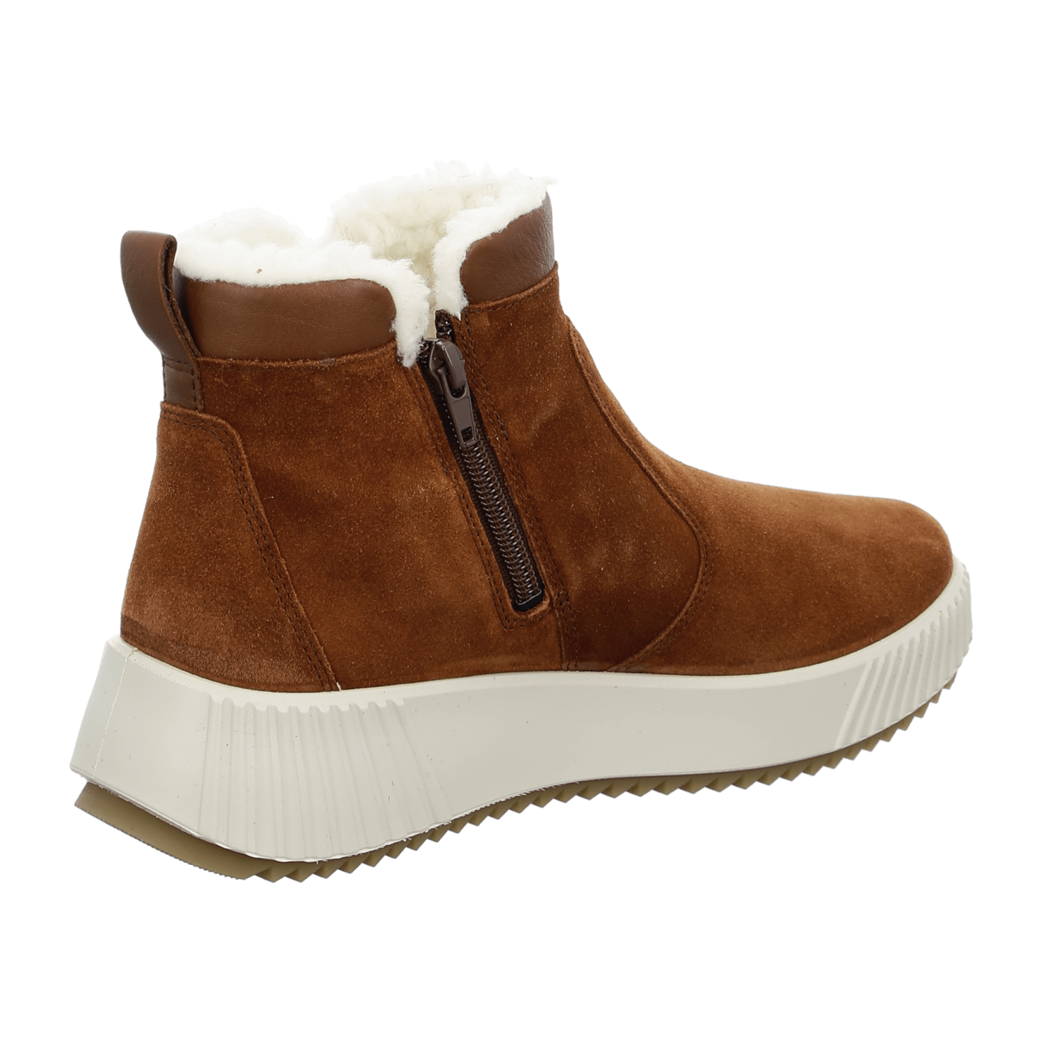 ARA Davos Women's Brown Suede Ankle Boot with Zipper - Classic Ankle Boot