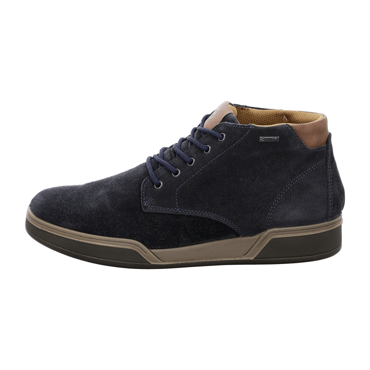 ARA Dino Men's Suede Boots in Blue with Lace-Up Detail - Sneaker Style