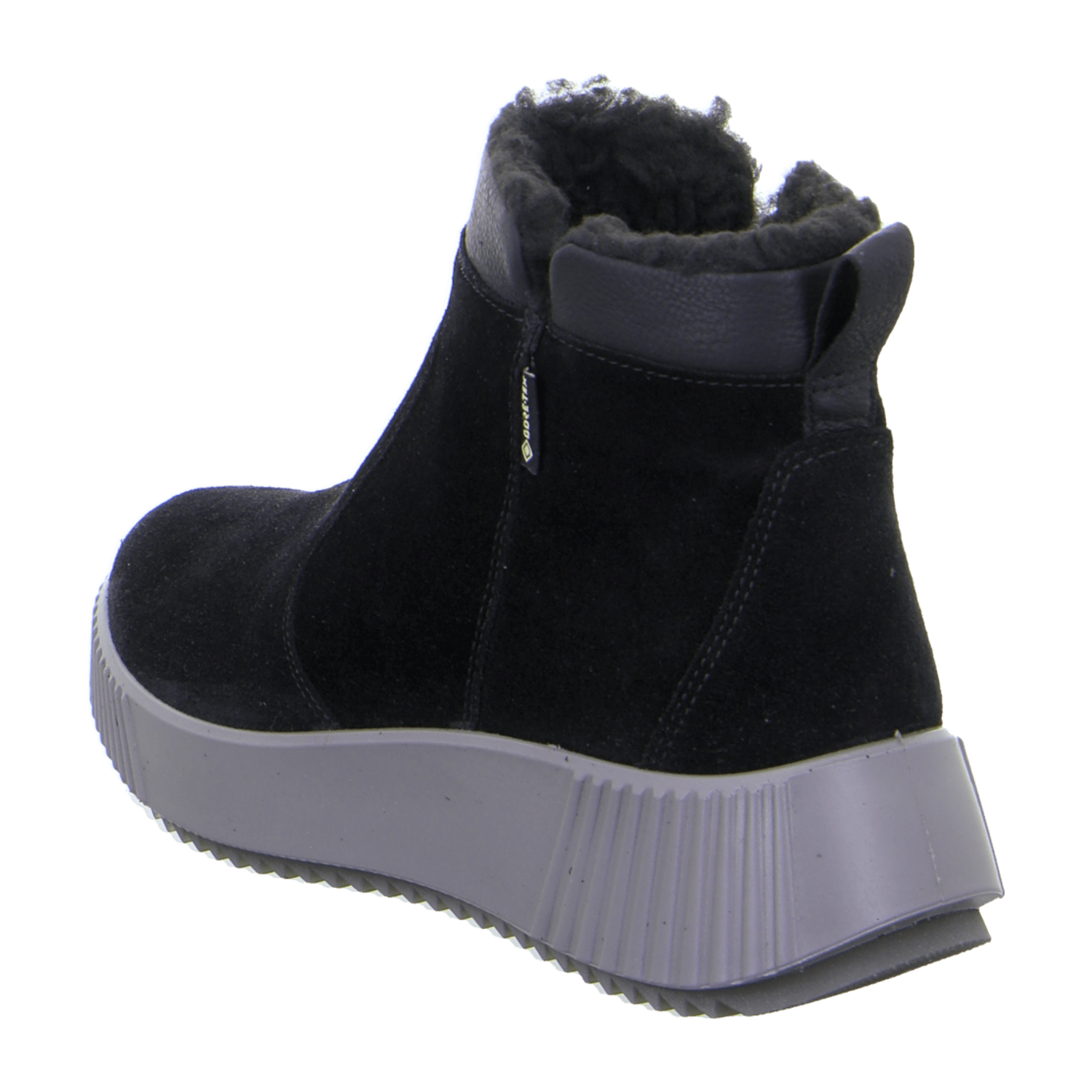 ARA DAVOS Women's Sporty Ankle Boot in Black Velour Leather with Zipper and Round Toe - Bartel-Shop