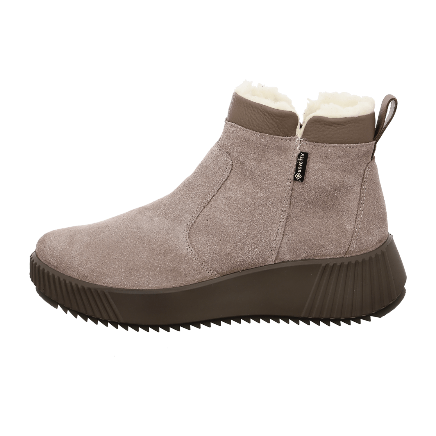 ARA Women's Davos Ankle Boot in Grey Moon Velvet Leather with Zipper Classic Boots