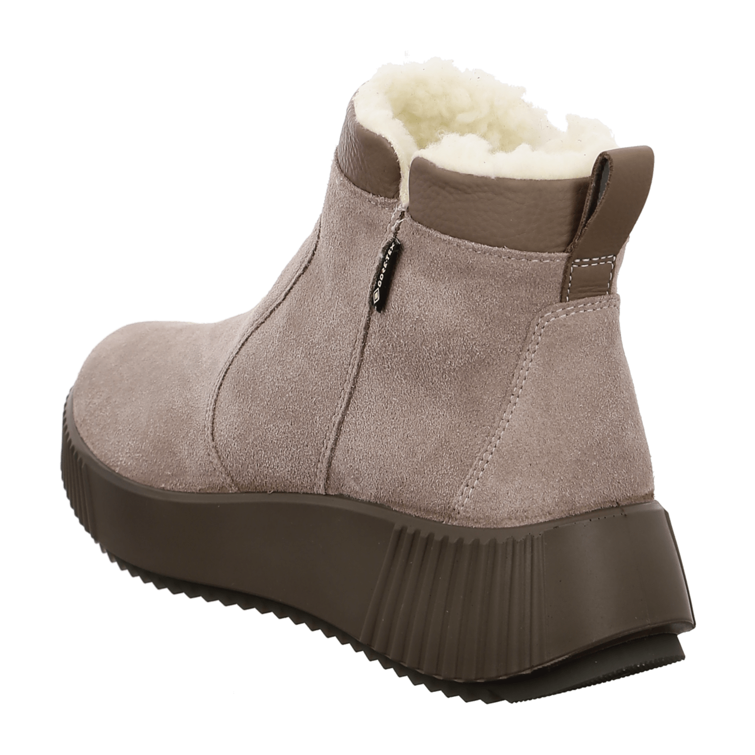 ARA Women's Davos Ankle Boot in Grey Moon Velvet Leather with Zipper Classic Boots