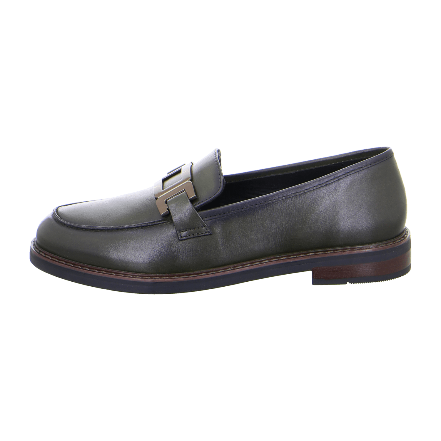 ARA Women's Kent Slipper in Smooth Leather Olive - Pull-On Loafers with Leather Lining - Bartel-Shop