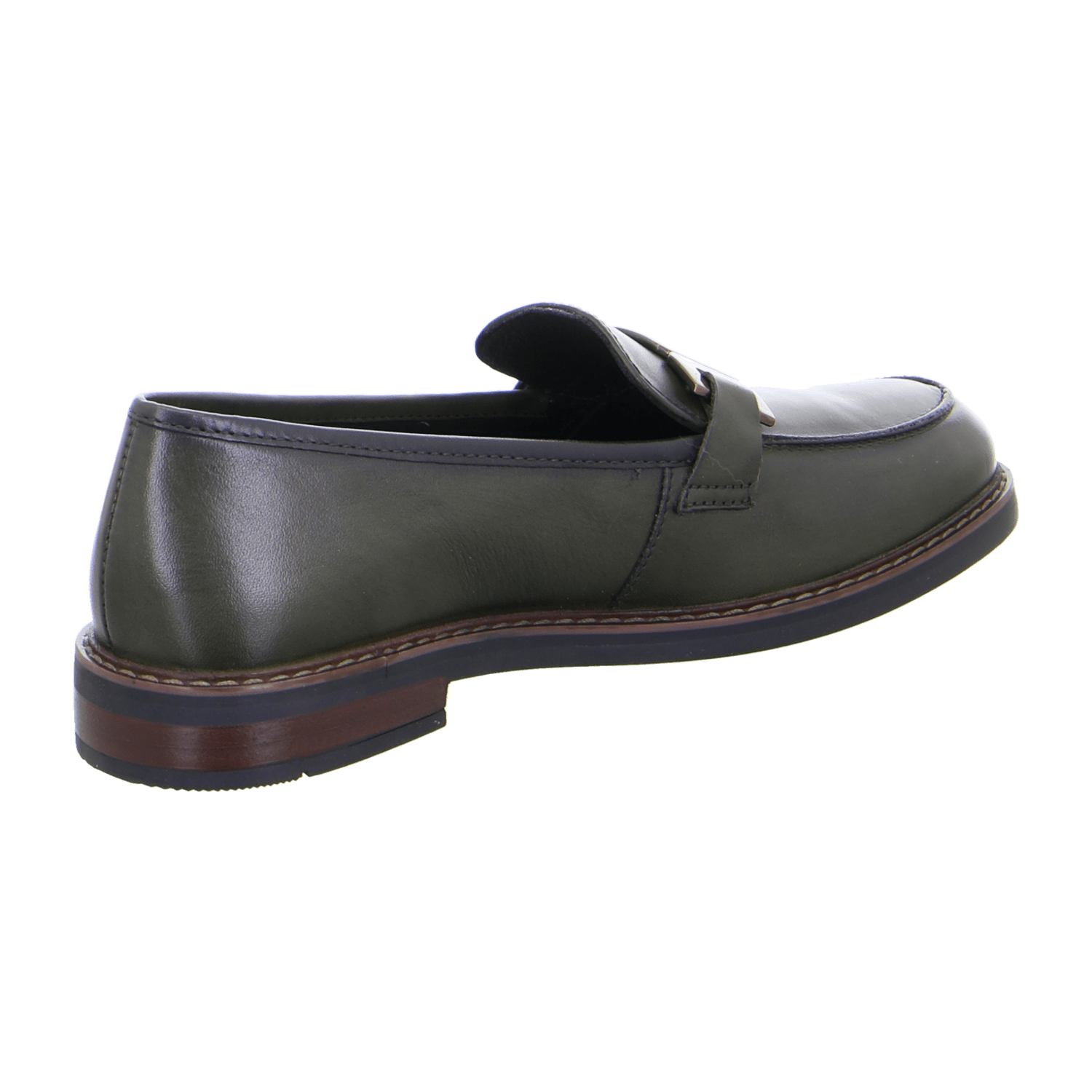 ARA Women's Kent Slipper in Smooth Leather Olive - Pull-On Loafers with Leather Lining - Bartel-Shop