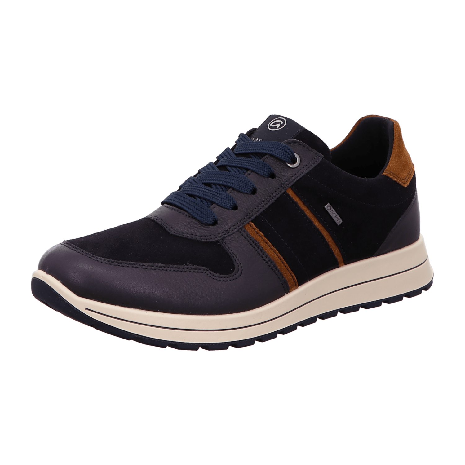 ARA Matteo 2.0 Men's Velour Leather Sneakers in Blue with Lace-Up Closure