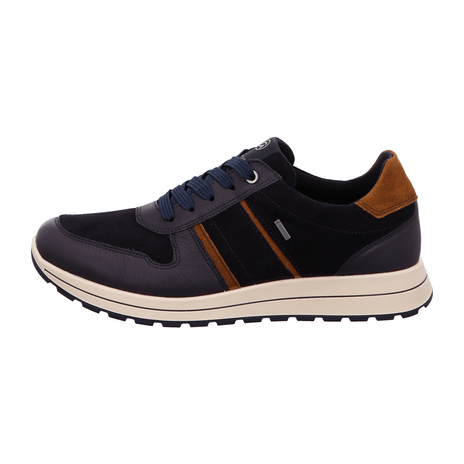 ARA Matteo 2.0 Men's Velour Leather Sneakers in Blue with Lace-Up Closure