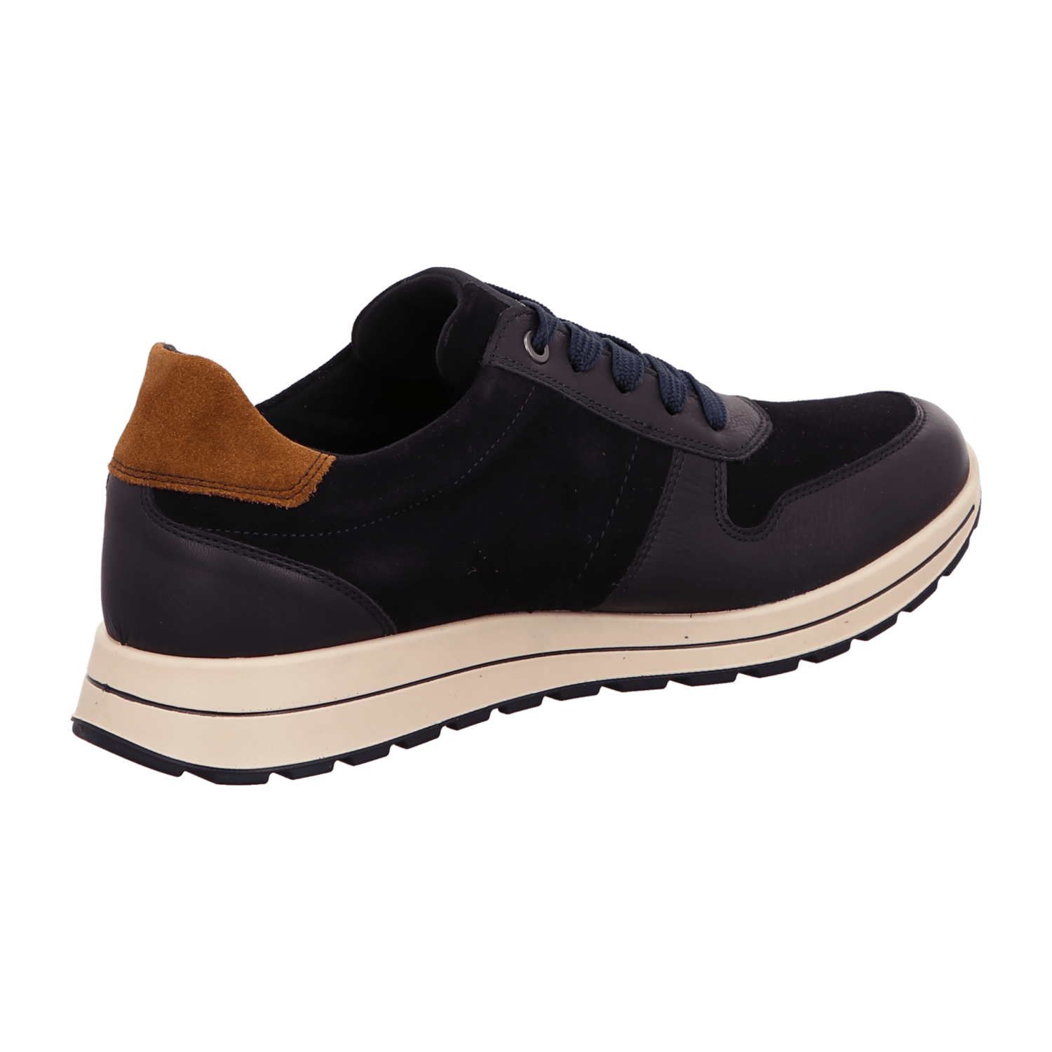 ARA Matteo 2.0 Men's Velour Leather Sneakers in Blue with Lace-Up Closure