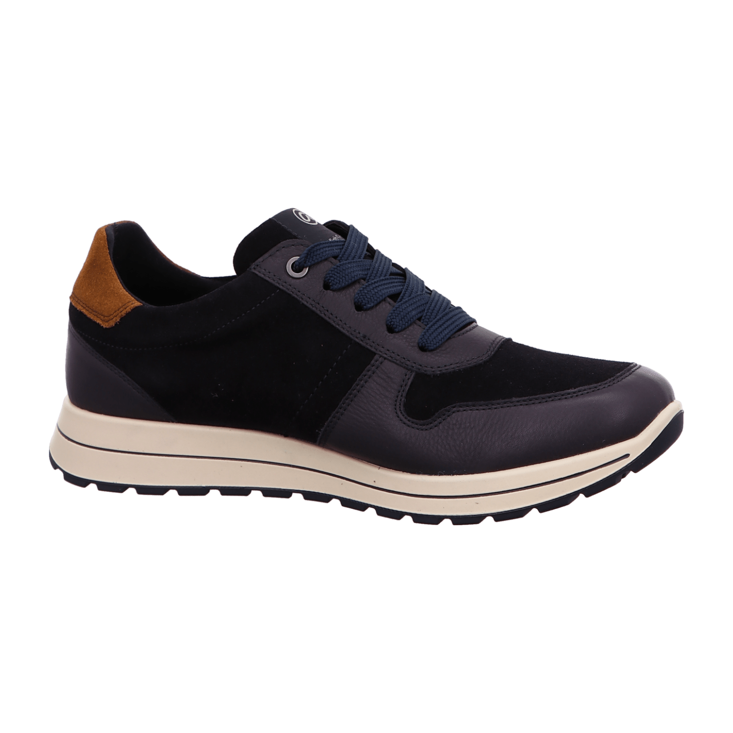 ARA Matteo 2.0 Men's Velour Leather Sneakers in Blue with Lace-Up Closure