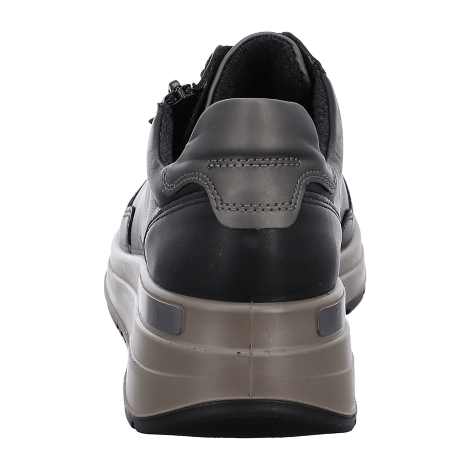 ARA Garda Women's Sneakers in Black Smooth Leather with Lace-Up Closure and Textile Lining