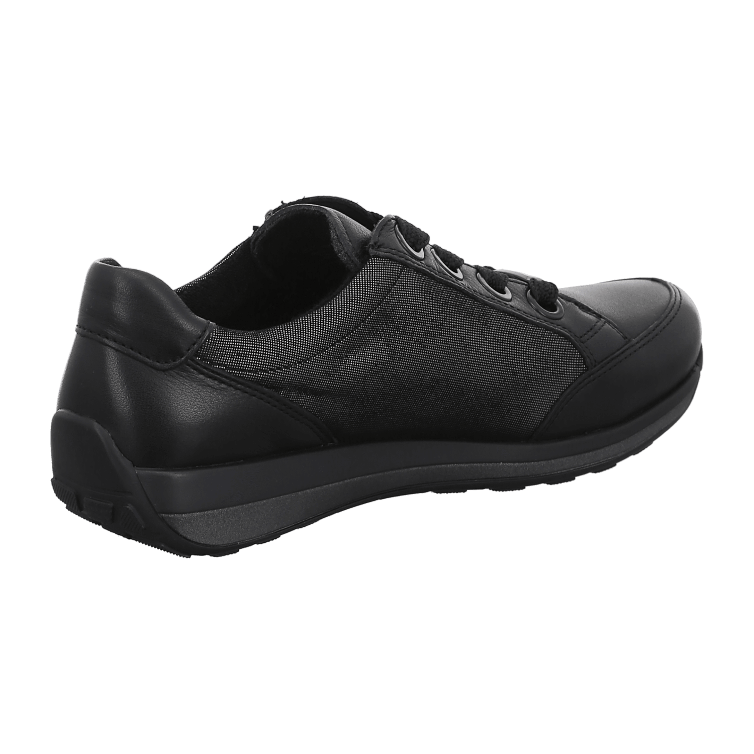 ARA OSAKA Women's Leather Sneakers with Lace-Up Closure in Black