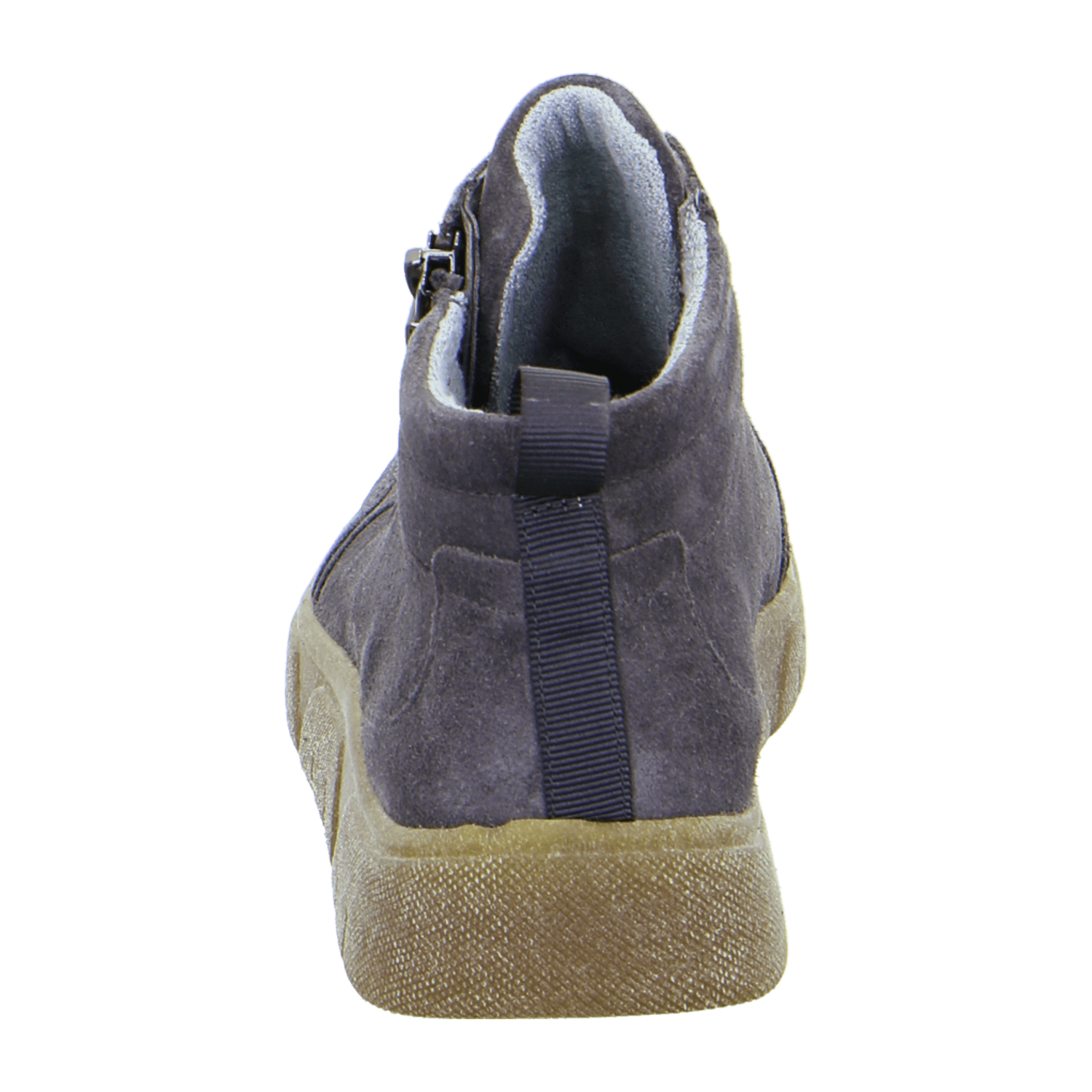 ARA ROM Women's Sneakers in Grey Velour Leather with Lace-Up Closure and Round Toe
