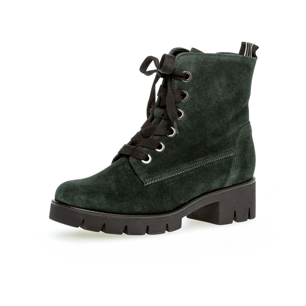 Gabor Women's Combat Boots - Warm Lined Suede Ankle Boots Brown