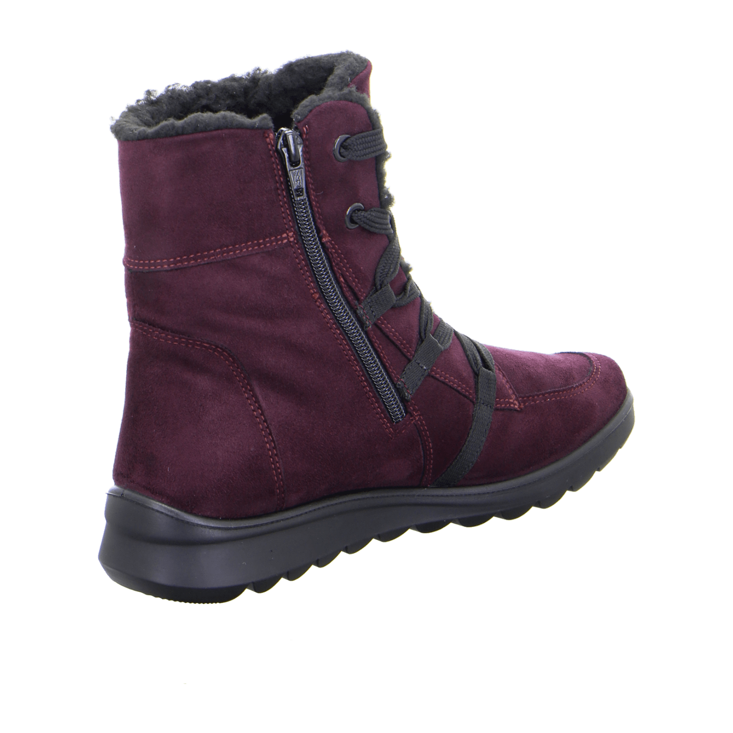 ARA Women's Toronto Boots Red with Zipper Classic Textile Boots with Round Toe - Bartel-Shop