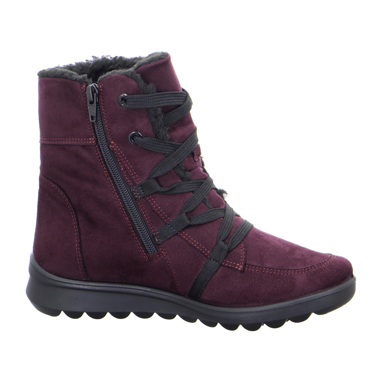 ARA Women's Toronto Boots Red with Zipper Classic Textile Boots with Round Toe - Bartel-Shop