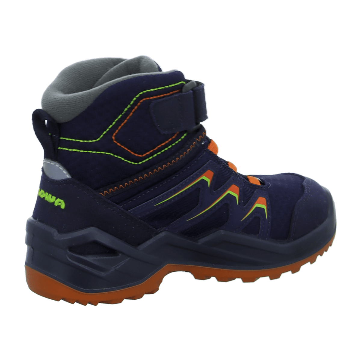 LOWA Maddox Warm GTX Mid JR Kids Winter Boots Navy Orange Waterproof