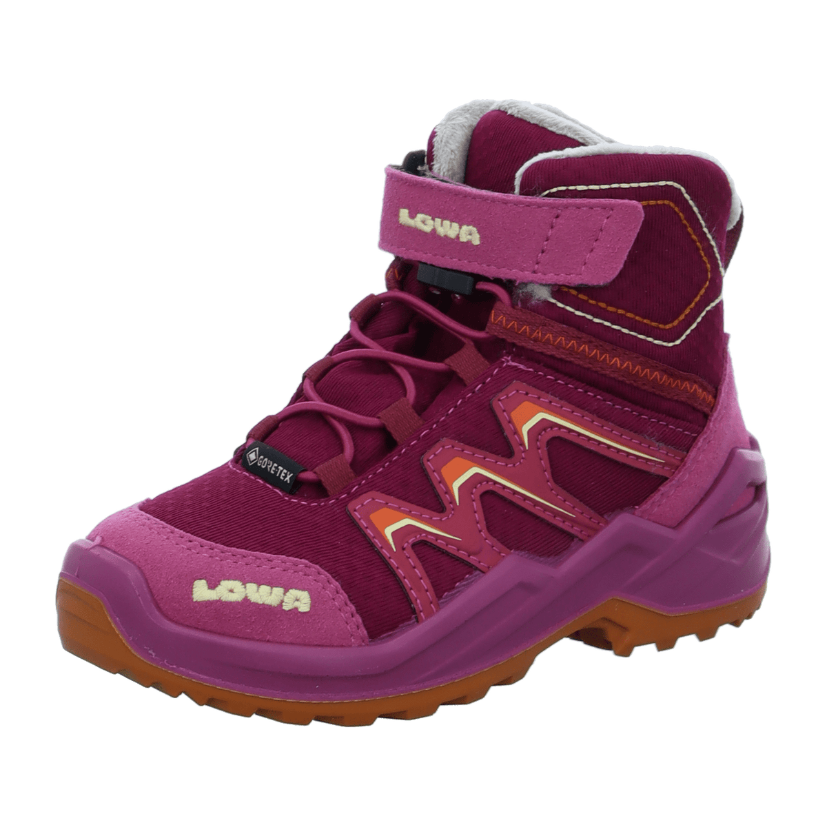 LOWA Maddox Warm GTX Mid JR Kids Winter Boots - Waterproof Beere Orange
