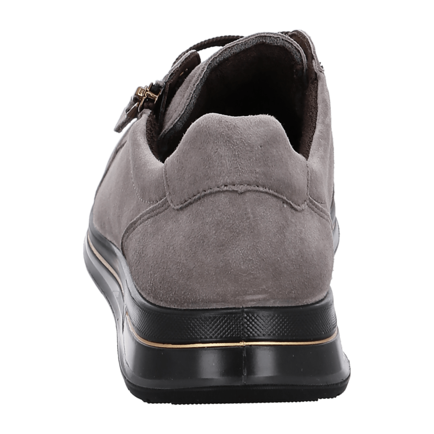 ARA Women's Velour Leather Sneakers in Grey with Round Toe