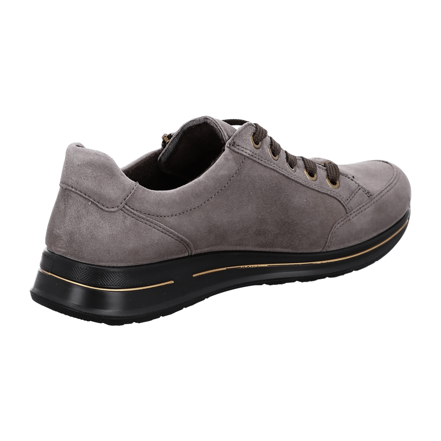 ARA Women's Velour Leather Sneakers in Grey with Round Toe