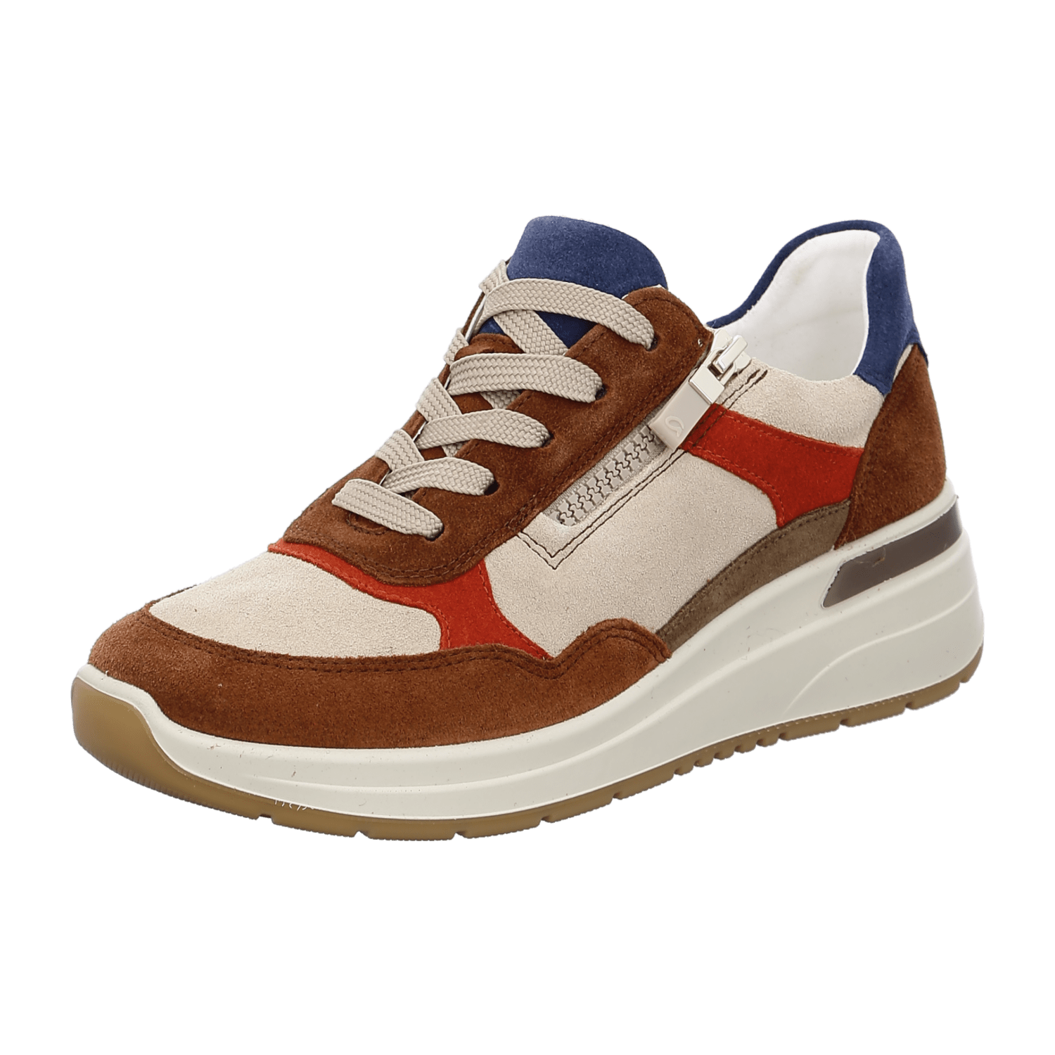 ARA GARDA Women's Sneakers in Multicolor Suede with Lace-Up Closure and Round Toe