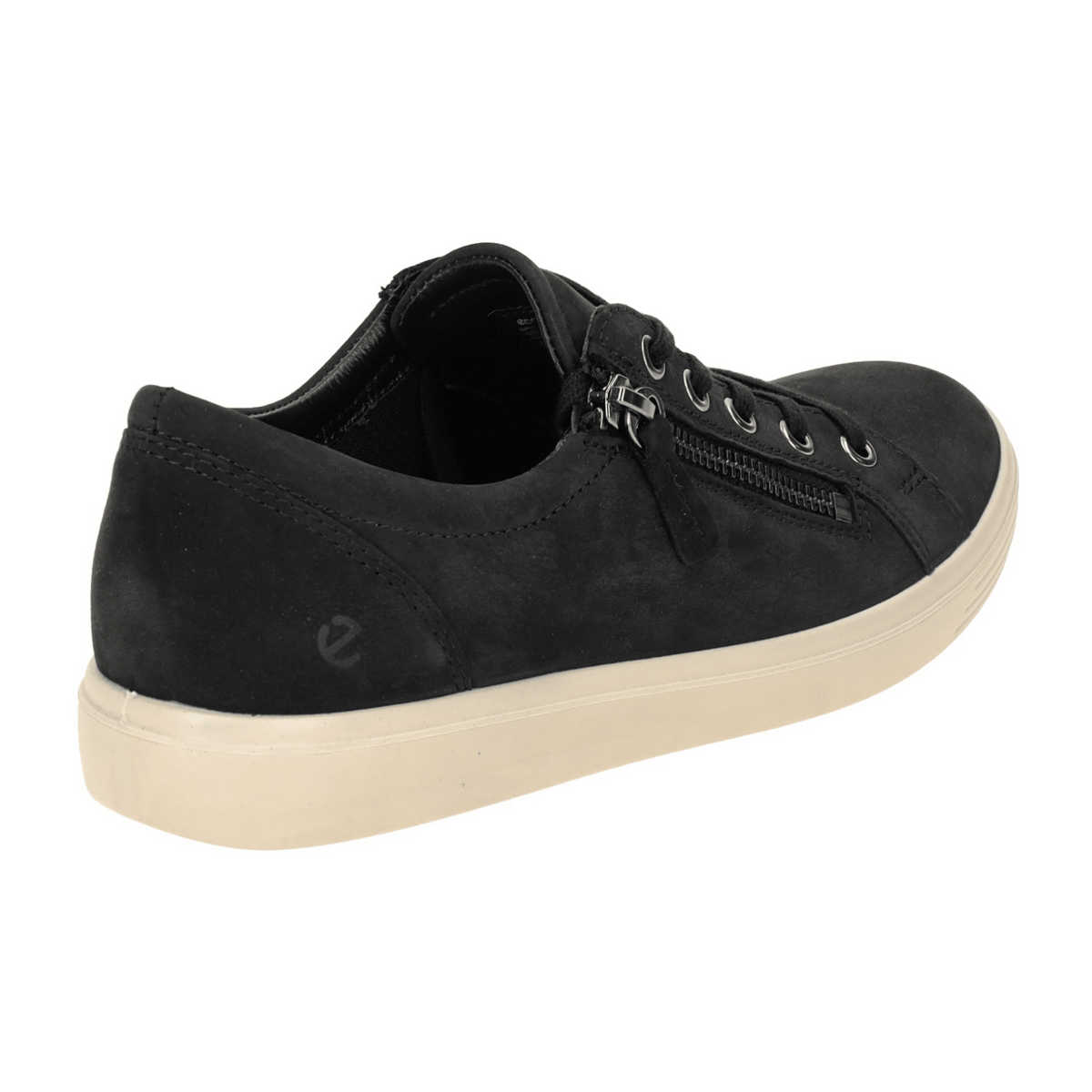 ECCO Soft Classic Women's Lace-Up Sneaker Black Microfiber