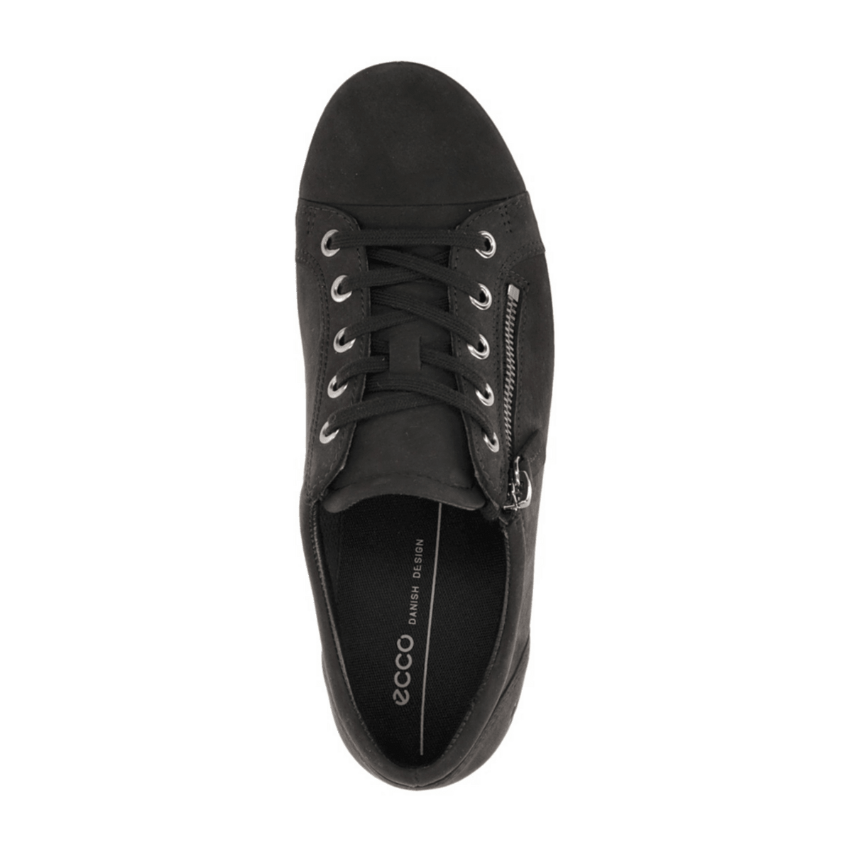 ECCO Soft Classic Women's Lace-Up Sneaker Black Microfiber