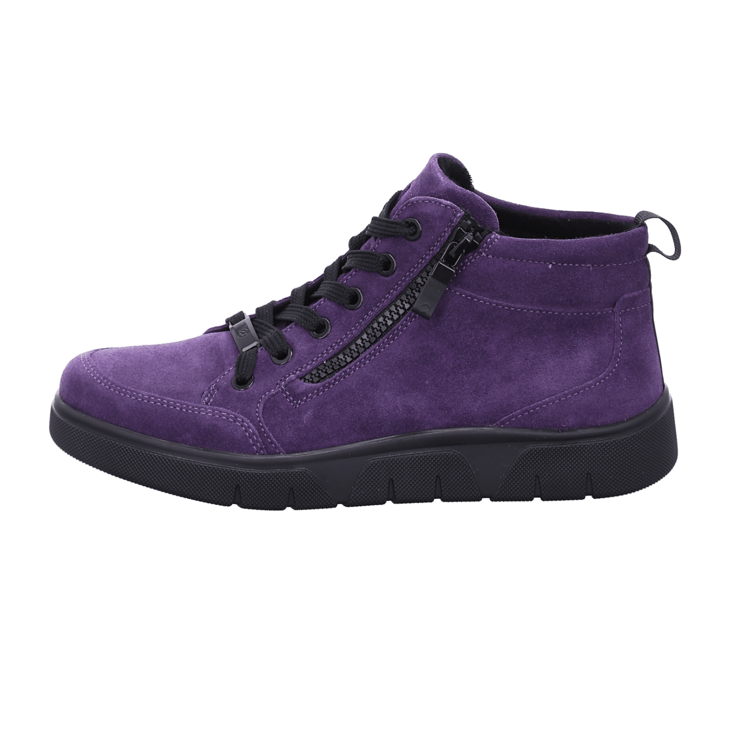 ARA Rom-Sport Women's Purple Suede Lace-Up Ankle Boots - Sneaker Style