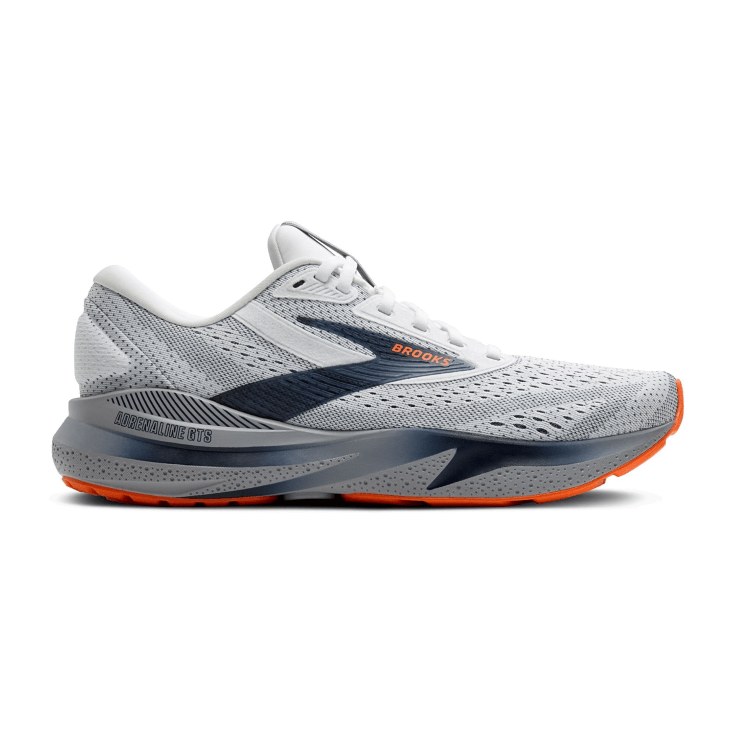 Brooks Adrenaline GTS 24 Men Running Shoes Grey Leather Wool Textile