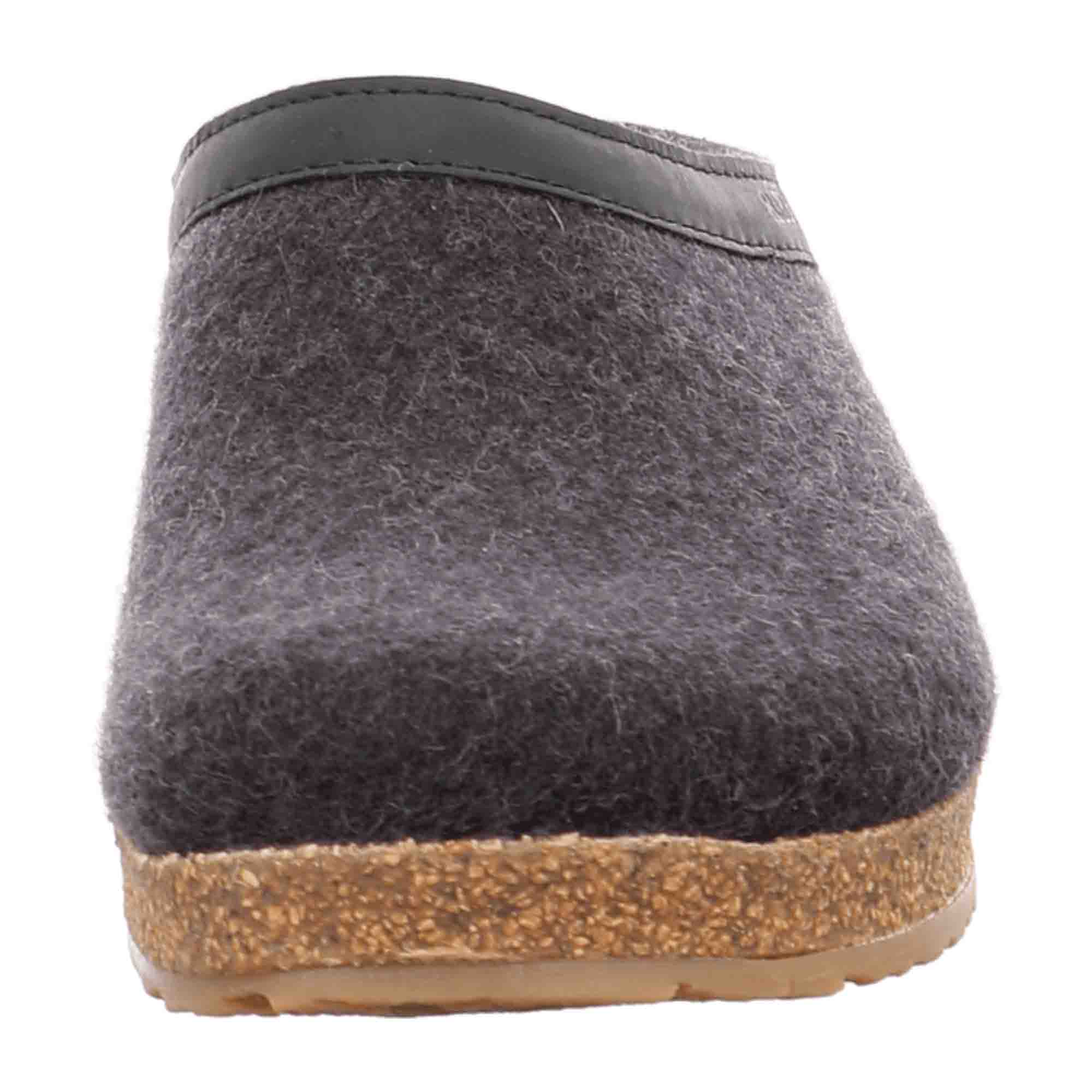 Haflinger Grizzly Torben Men's Slippers, Grey - Comfortable & Durable Wool Clogs