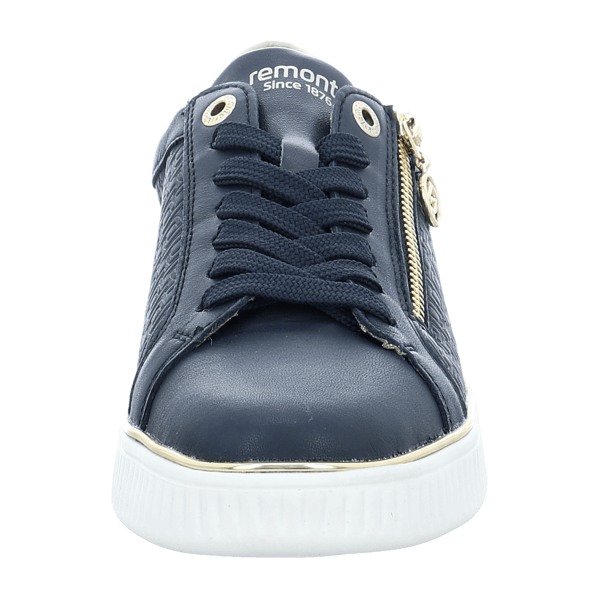 Remonte Women's Low-Top Sneakers D2E00 Blue Leather with Removable Insole