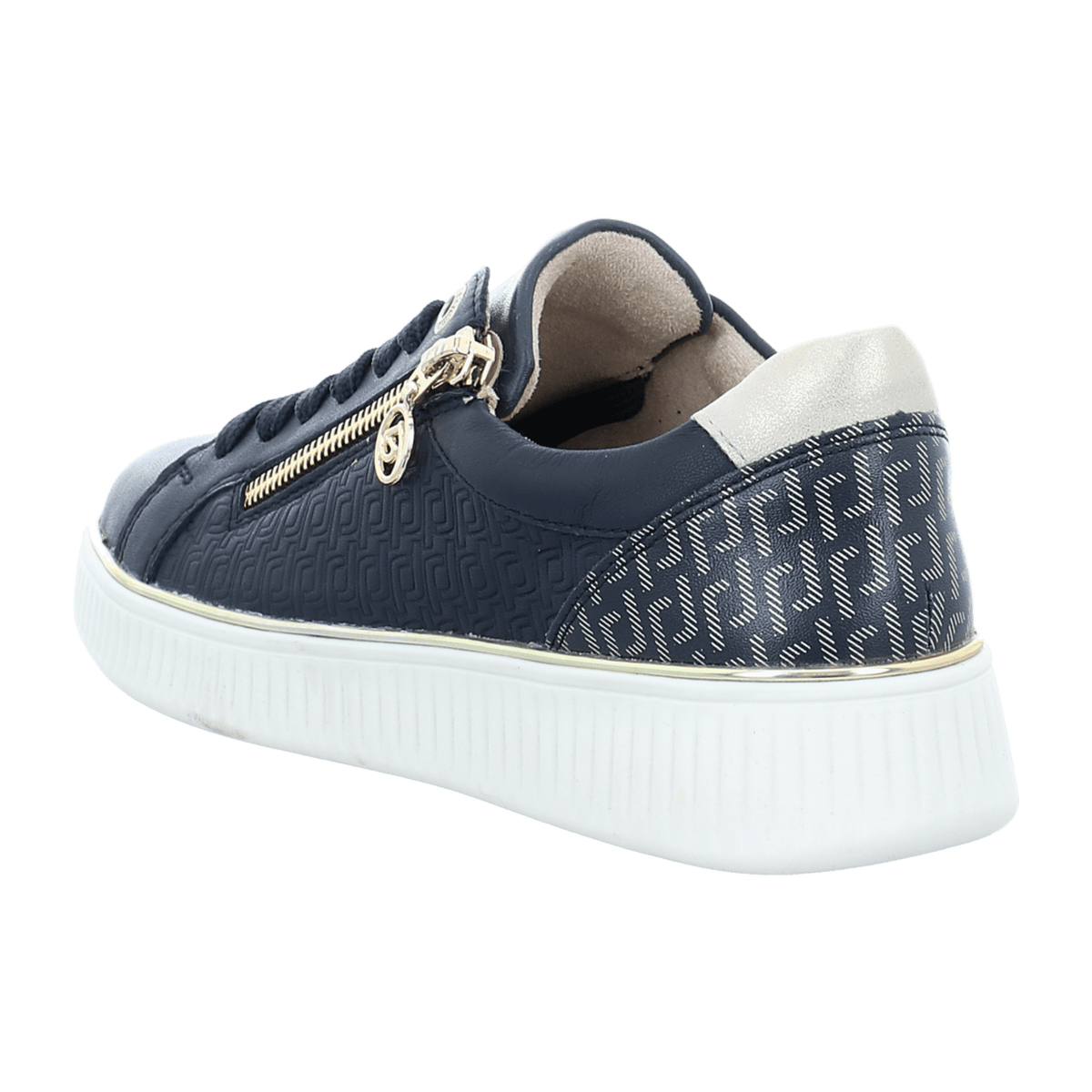 Remonte Women's Low-Top Sneakers D2E00 Blue Leather with Removable Insole