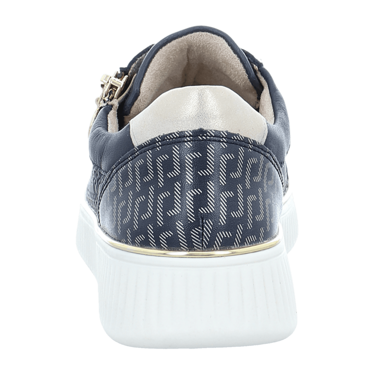 Remonte Women's Low-Top Sneakers D2E00 Blue Leather with Removable Insole