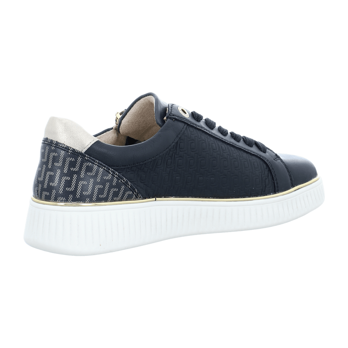 Remonte Women's Low-Top Sneakers D2E00 Blue Leather with Removable Insole
