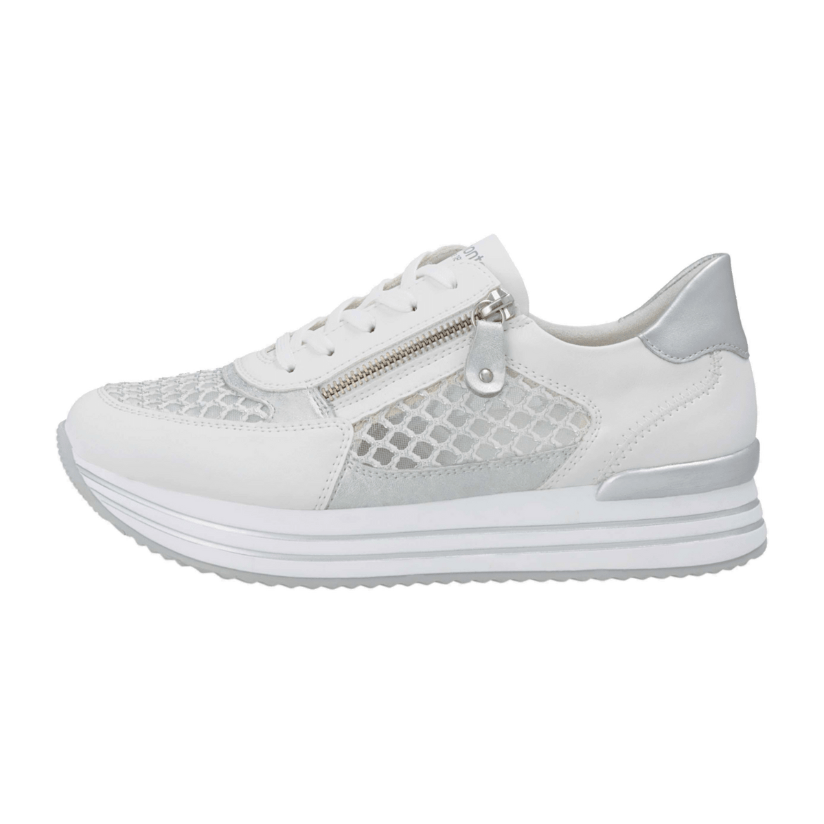 Remonte D1329 Women's Low-Top Trainers White - Comfort Sneakers with Removable Insole