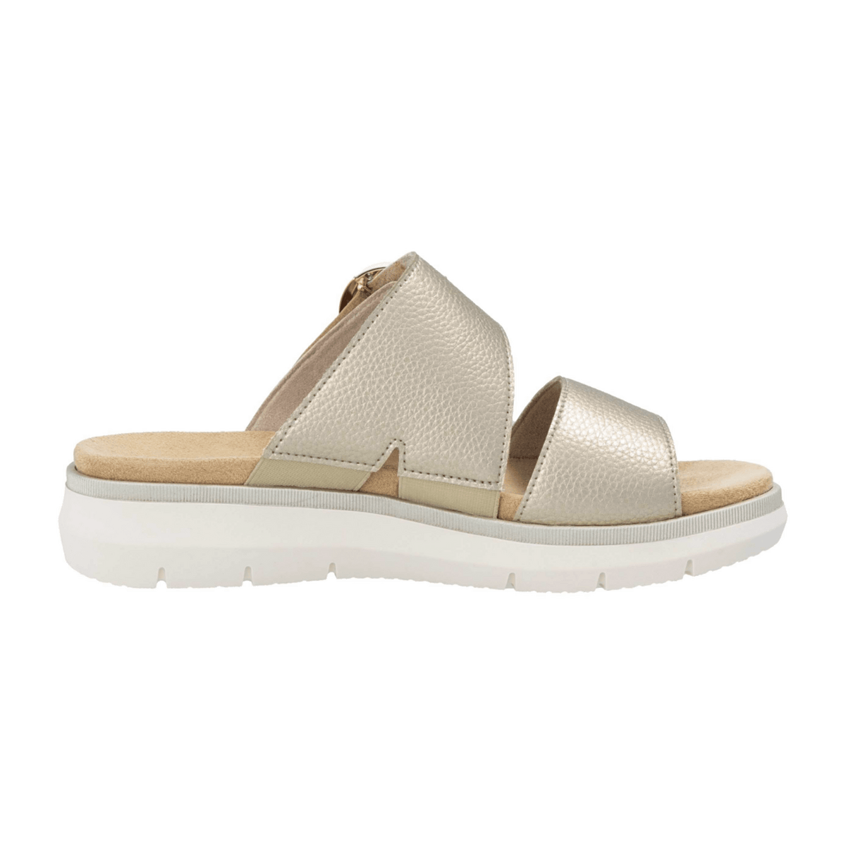 Remonte Women's Gold Mules - Comfort Slide Sandals
