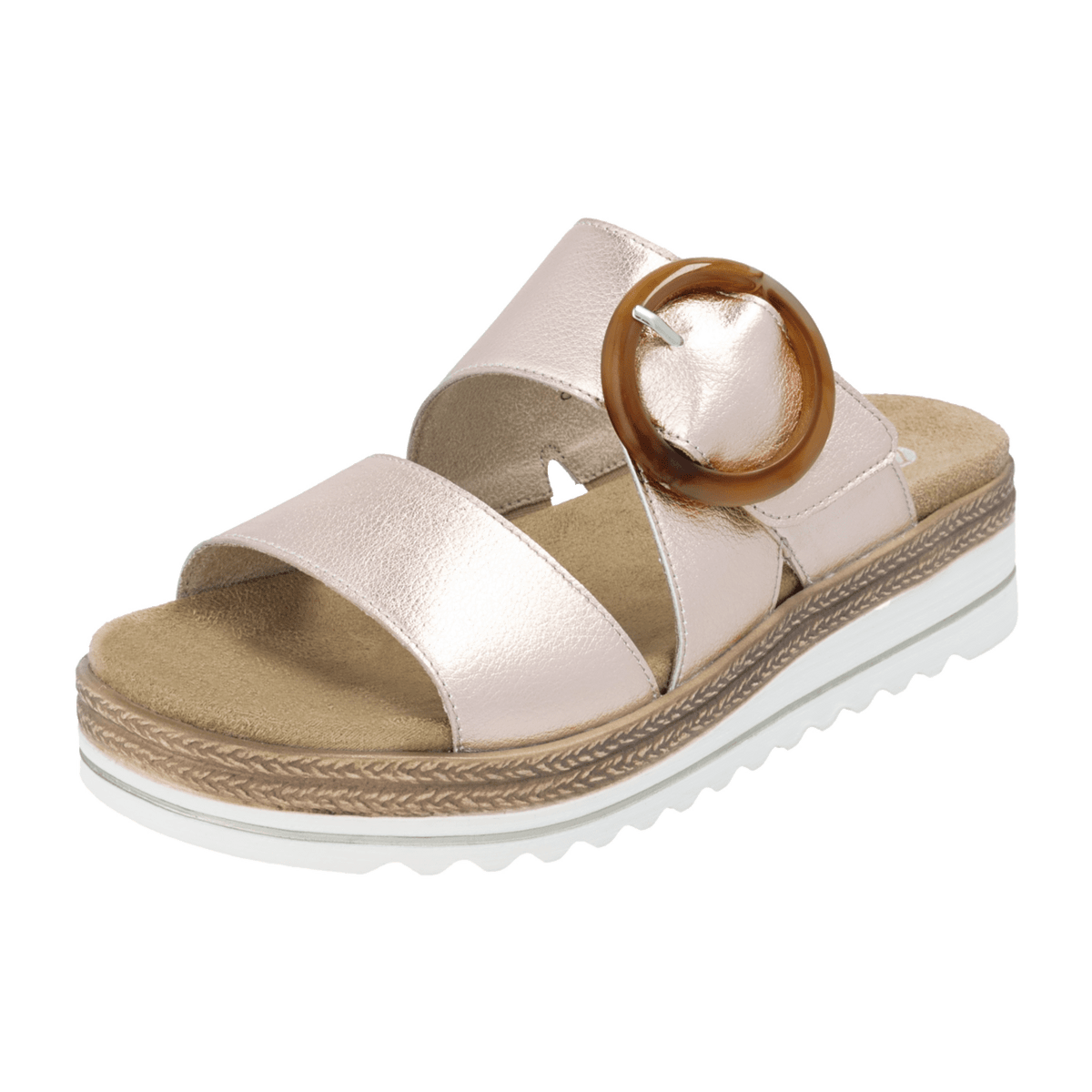 Remonte Women's Mules Rose Leather - Shoes with Removable Insole