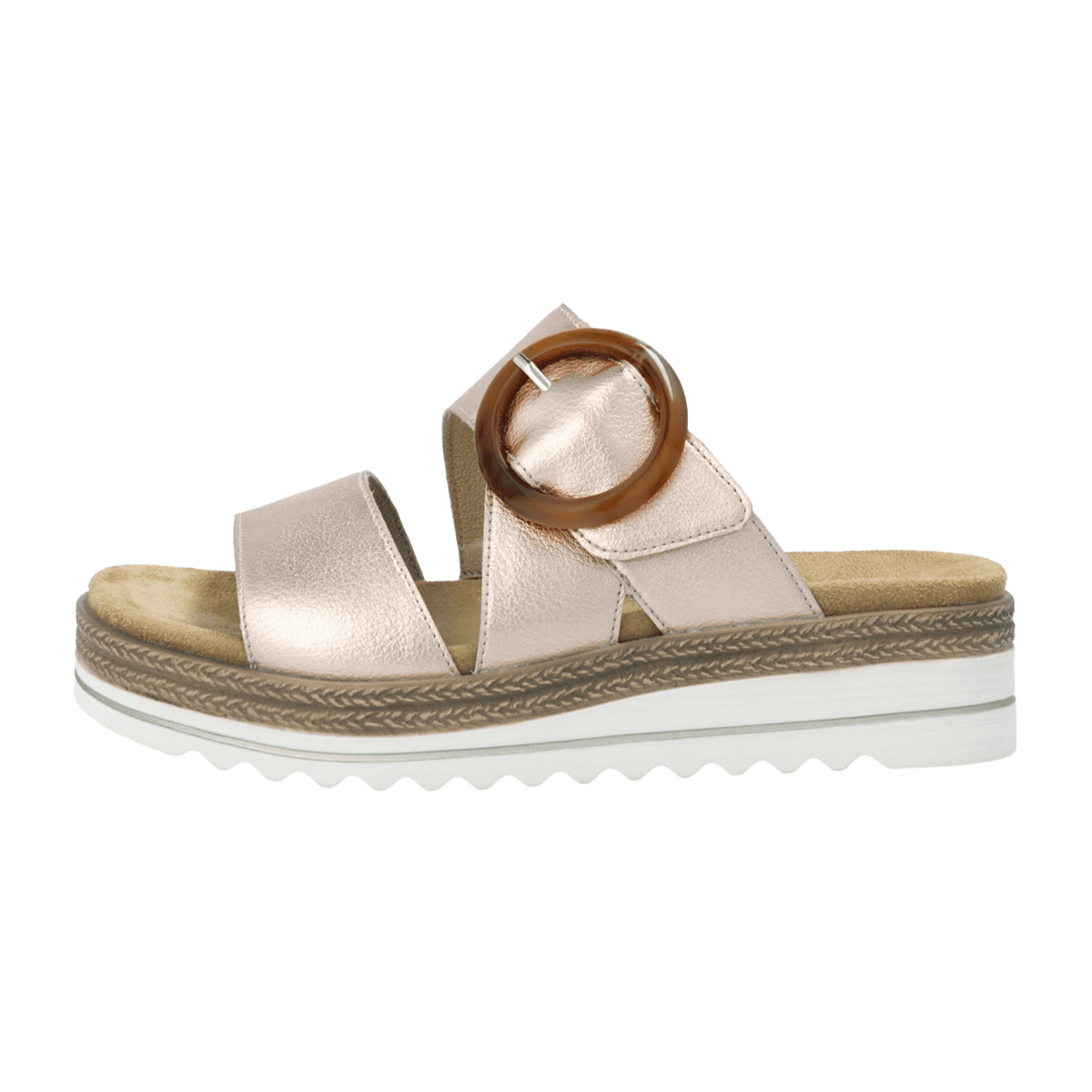 Remonte Women's Mules Rose Leather - Shoes with Removable Insole