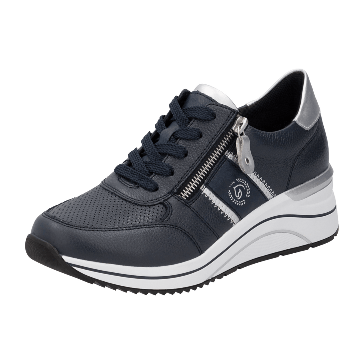 Remonte Women's Low-Top Sneakers Blue Wide Fit Removable Insole