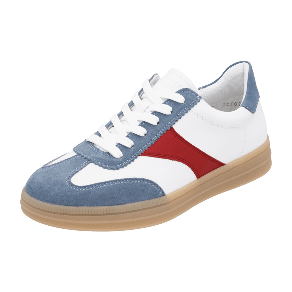 Remonte Women's Blue Leather Sneakers - Comfort Shoes with Removable Insole