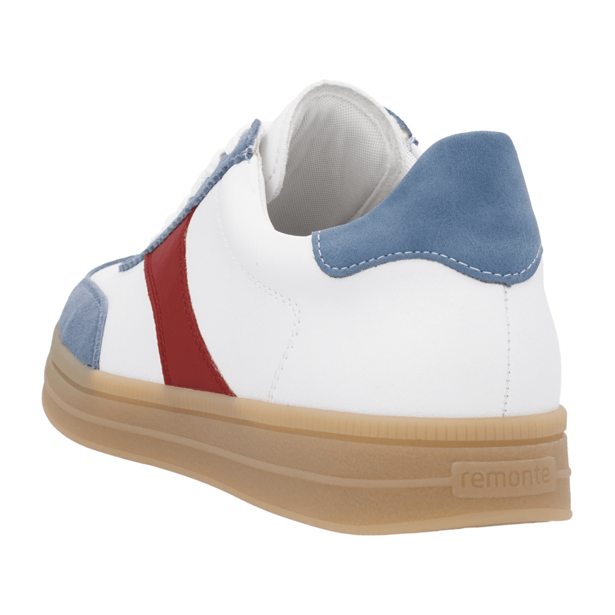 Remonte Women's Blue Leather Sneakers - Comfort Shoes with Removable Insole