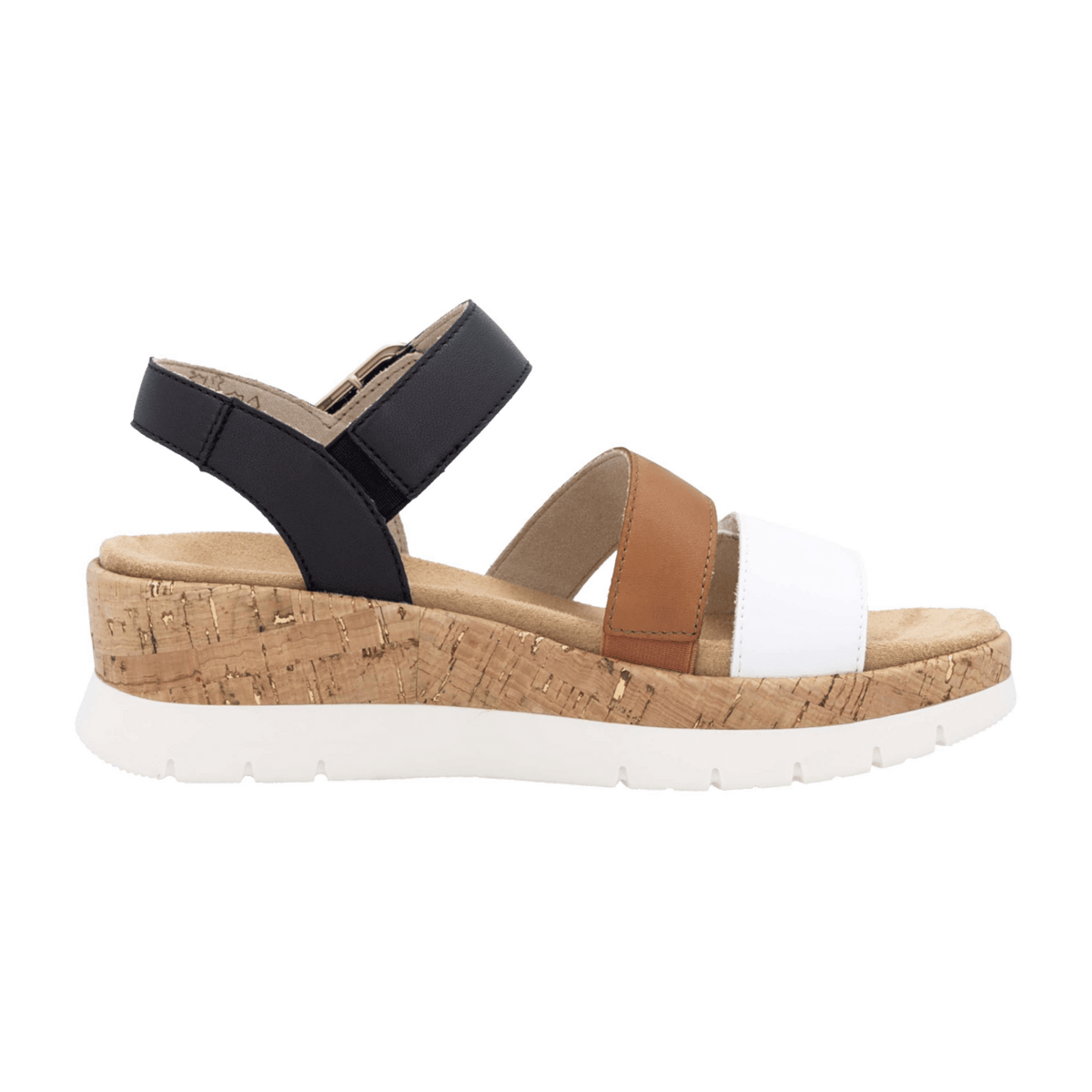 Remonte Women's D2P50 Leather Strap Sandals Black